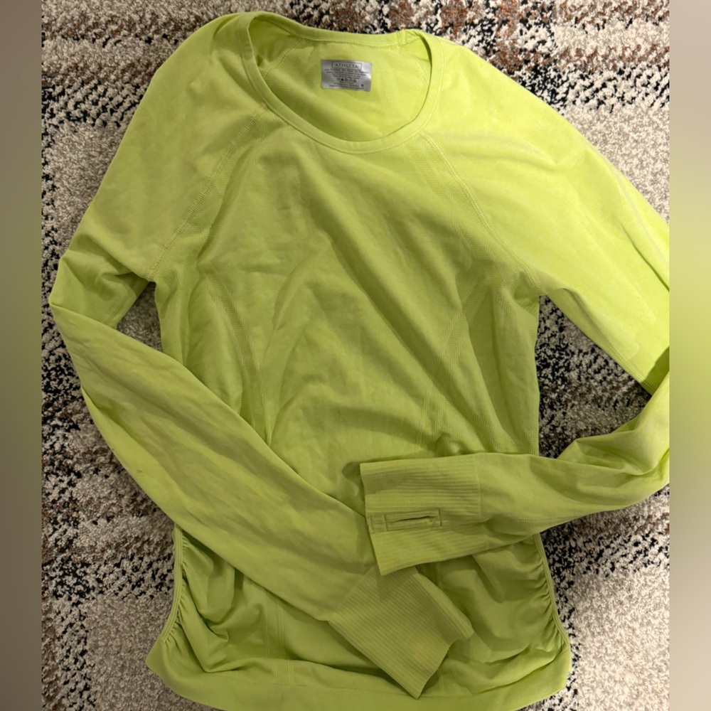 Athleta lime Green Long Sleeve Shirt